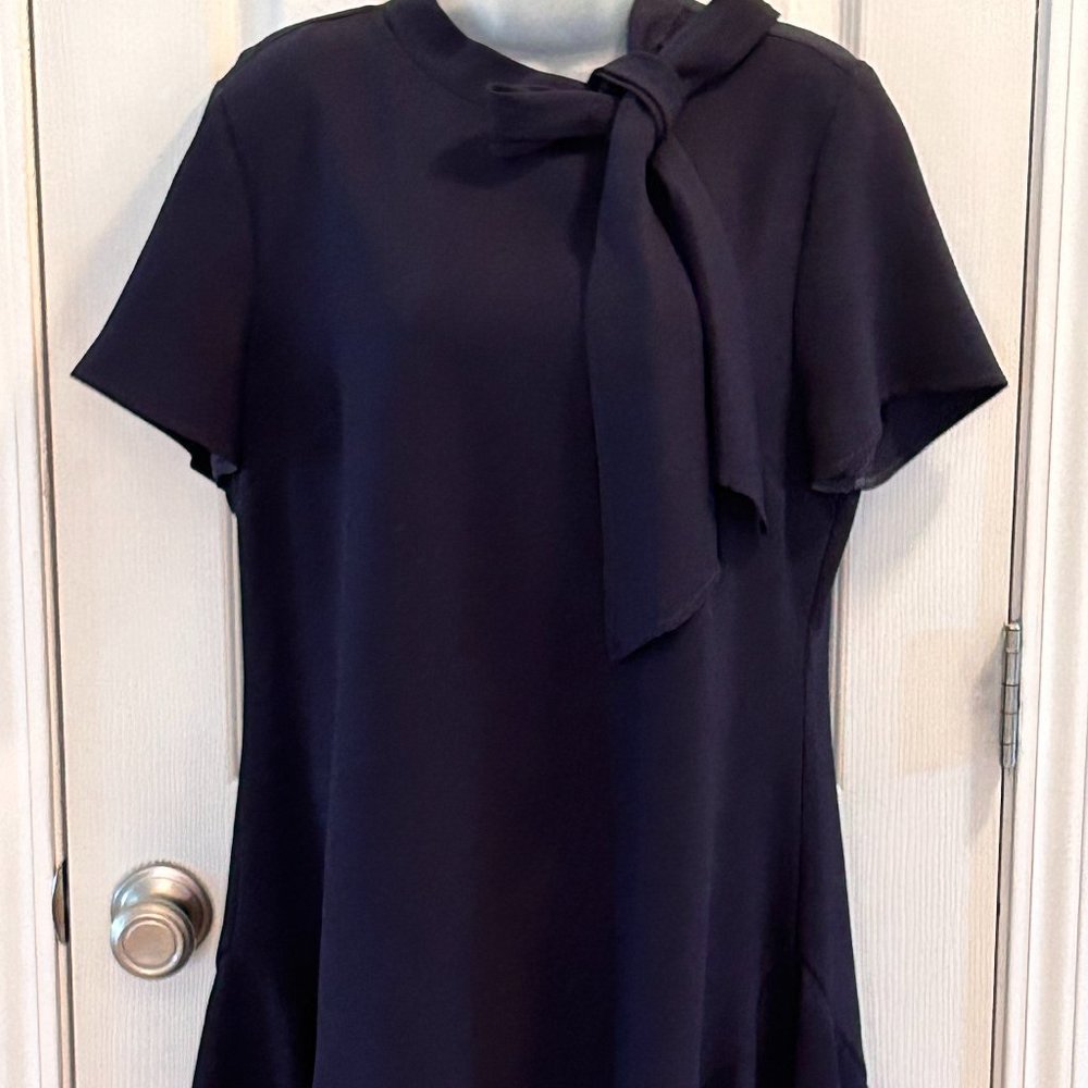 CECE Women's Short Sleeve A-Line Bow Neck Dress